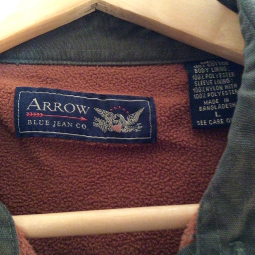 Arrow Blue Jean Co. Size L Dark Green Shirt Jacket - Picture 2 of 3